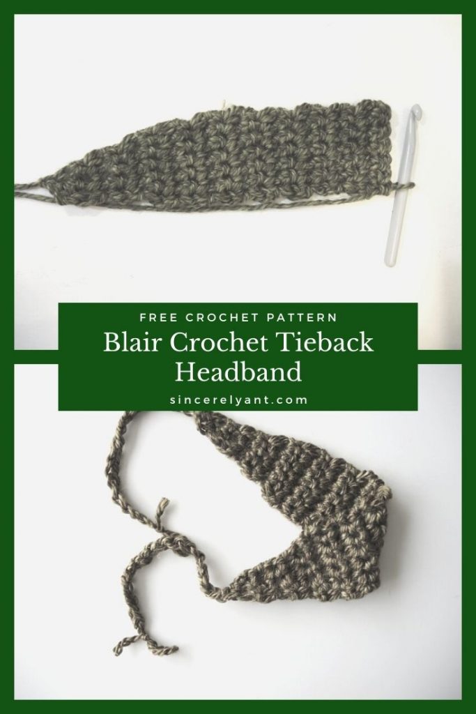 Blair tieback crochet headband free pattern as featured on Sincerely Ant blog