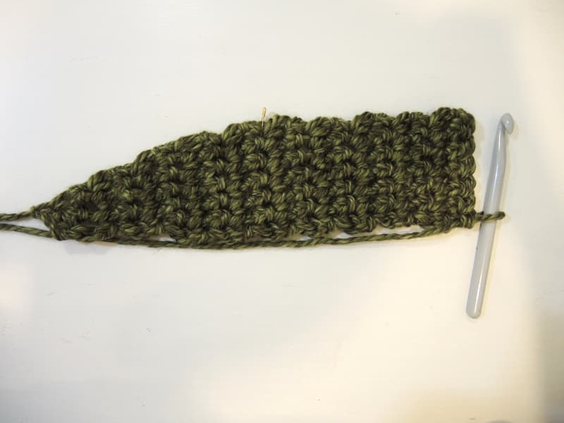 row 6-11 of the Blair tieback crochet headband