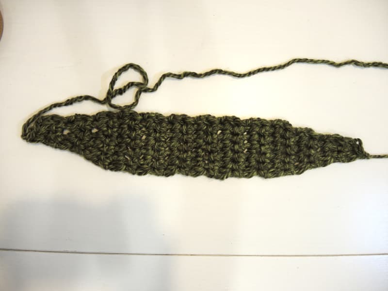 row 6-11 of the Blair tieback crochet headband