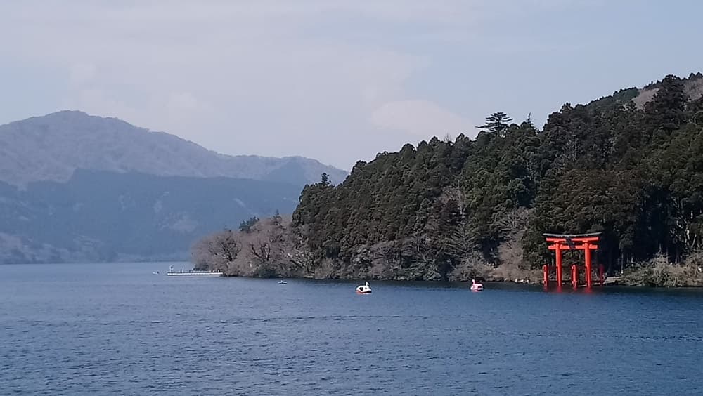 Lake Ashi seen from the boat