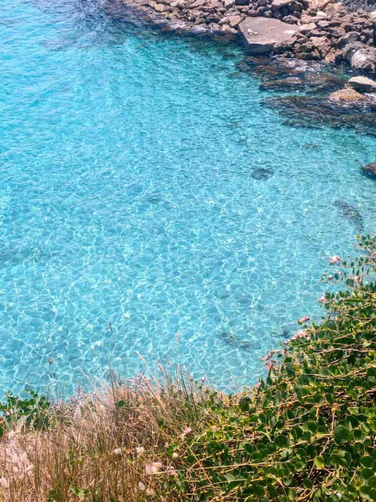 crystal clear water at torre dell'orso