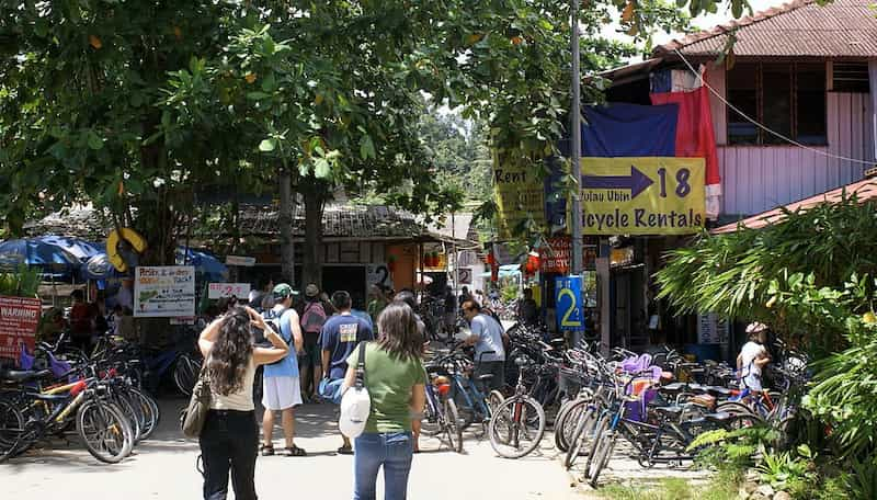 Bicycle rental at Pulau Ubin