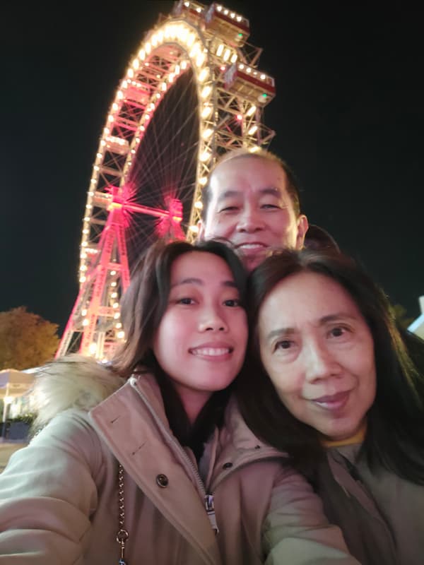 In front of the riesenrad Vienna