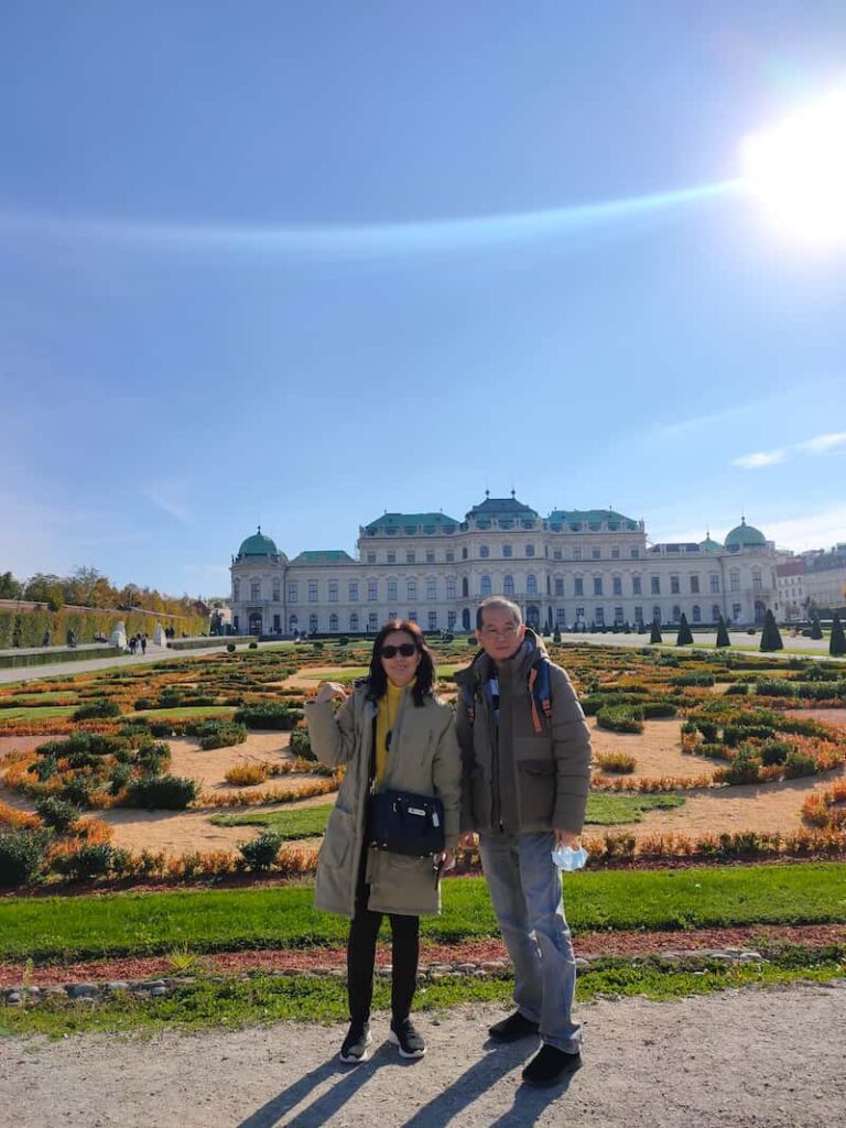 In front of Belvedere museum garden