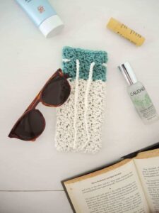 Take Me Out Crochet Sunnies Pouch, free pattern by Sincerely Ant